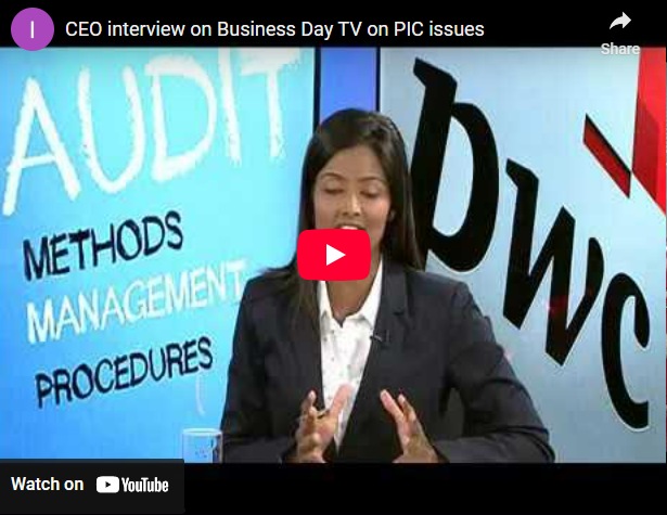 CEO interview on Business Day TV on PIC issues